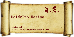 Meláth Rozina névjegykártya